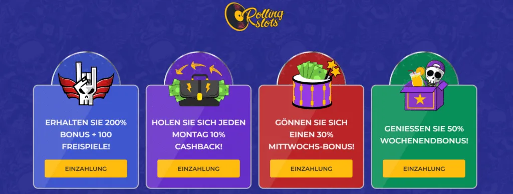 Rolling Slots Boni für österreichische Spieler